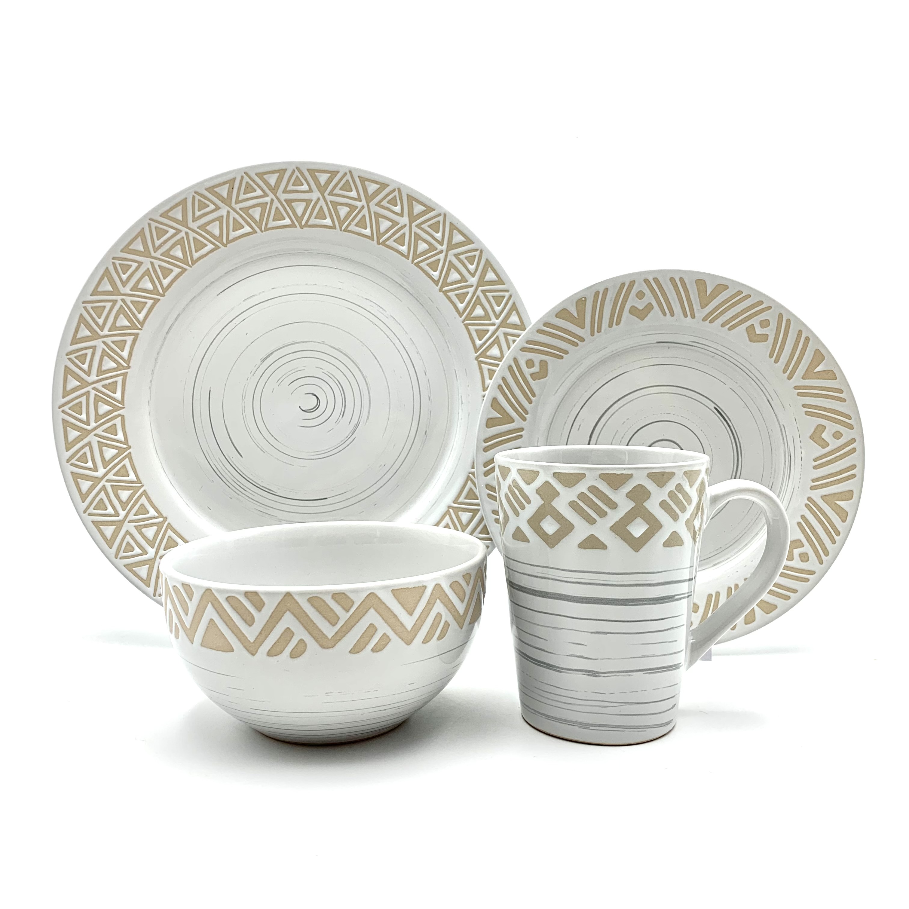 S300668 Embossed 16pcs dinner set 